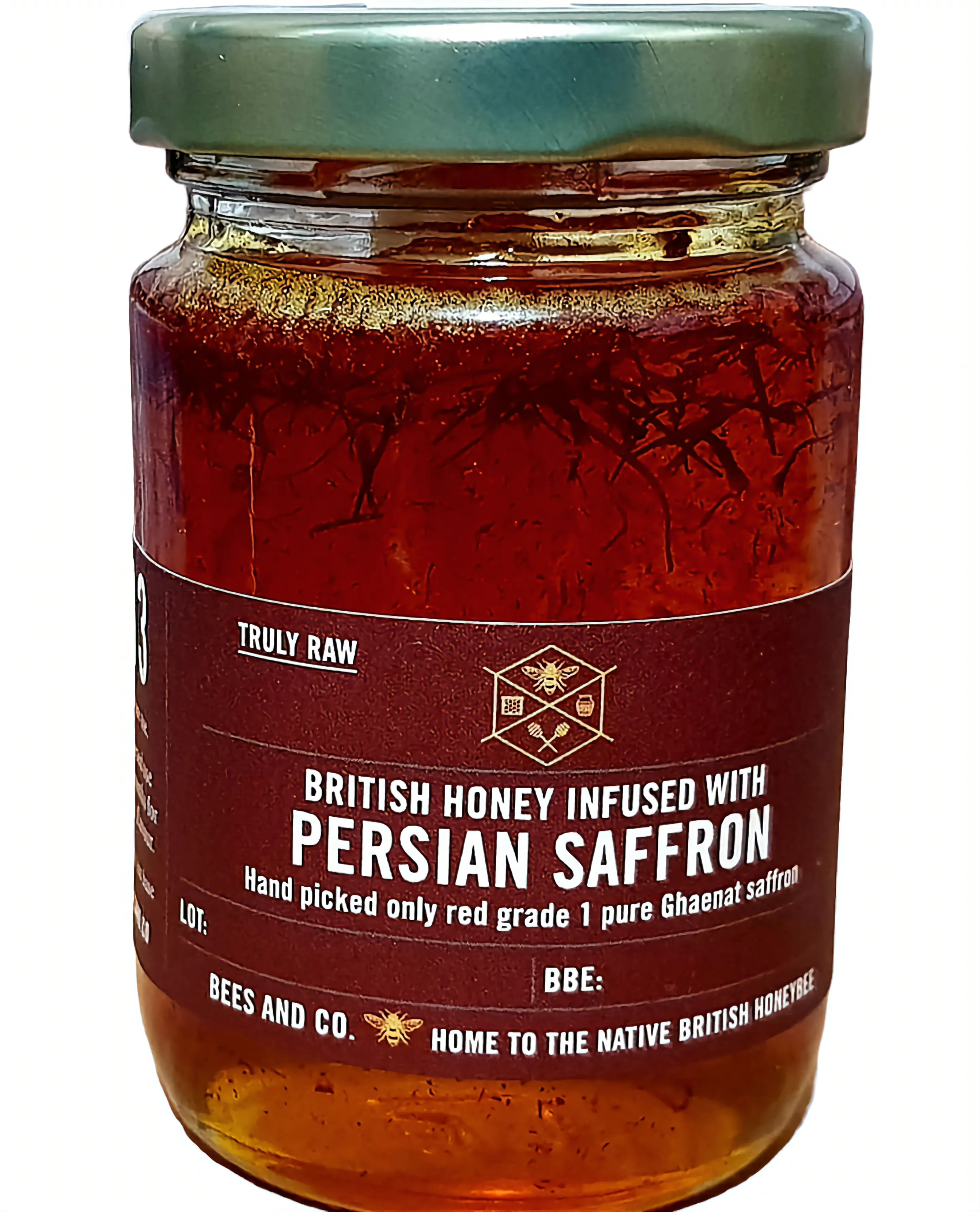 Luxury Persian Red Saffron infused in pure British Honey (114g)
