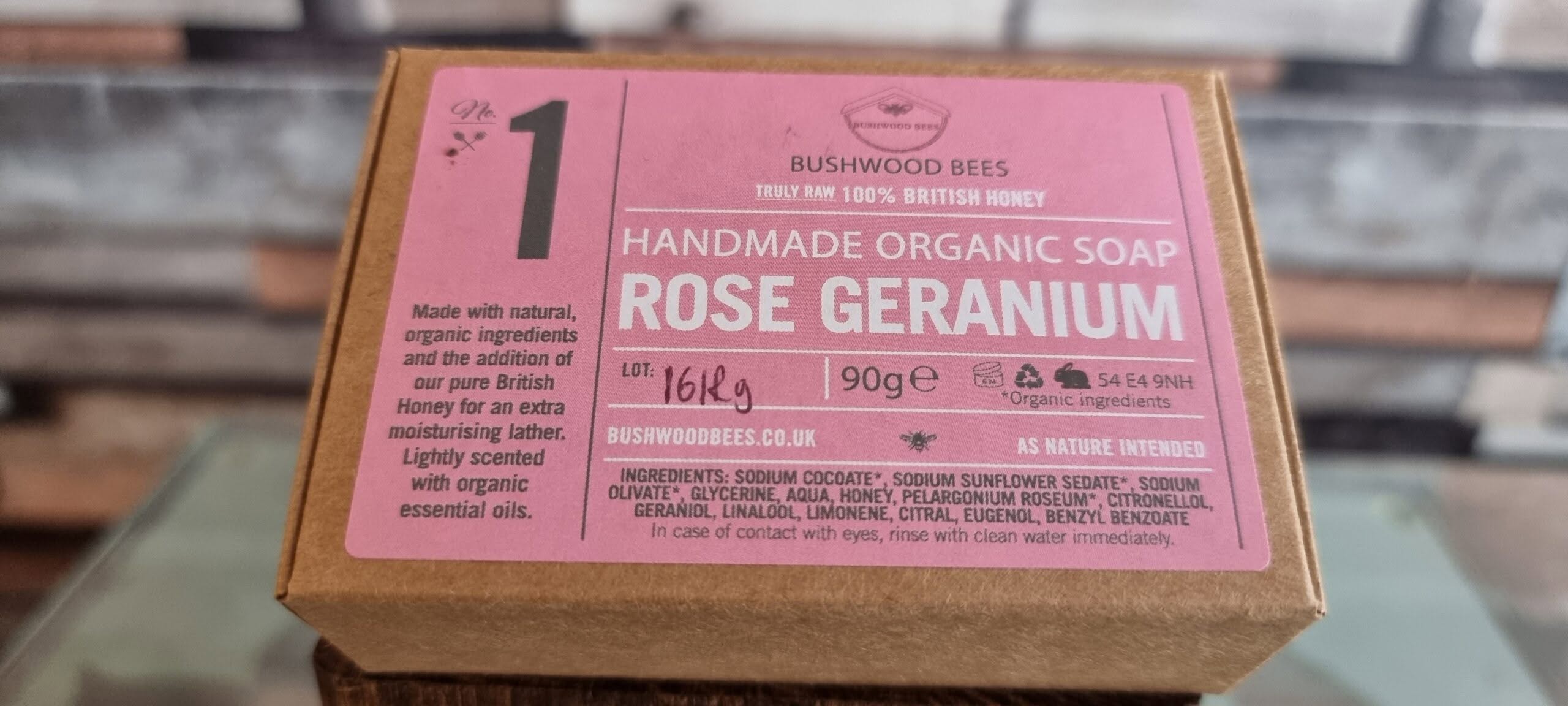 Organic Rose Geranium Honey Soap - 90g