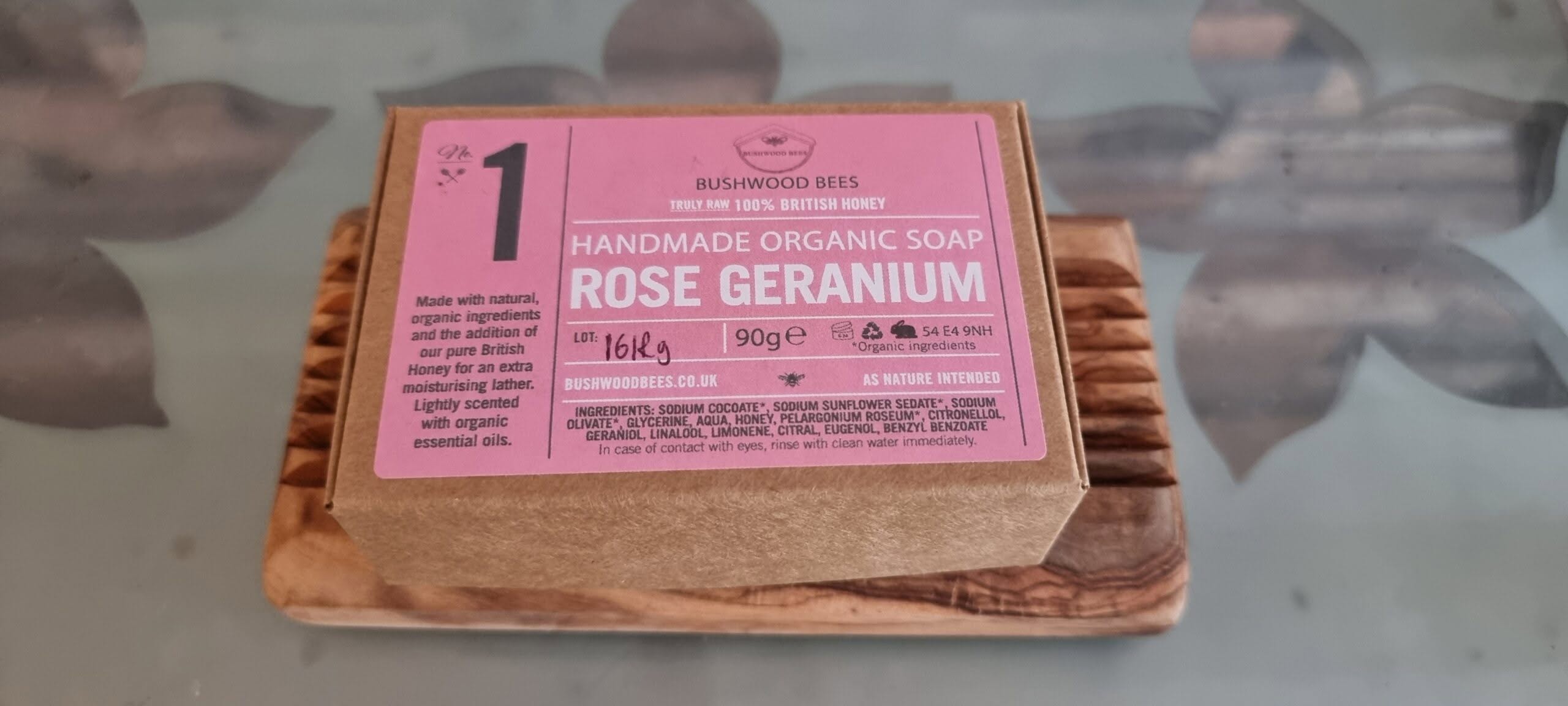 Organic Rose Geranium Honey Soap - 90g - Image 3